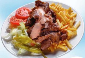Kebabskrovmål med strips & dricka 